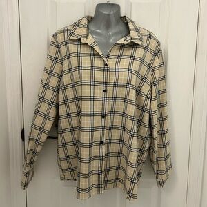 MSCH Copenhagen Plaid Button-Down Shirt, Sz M